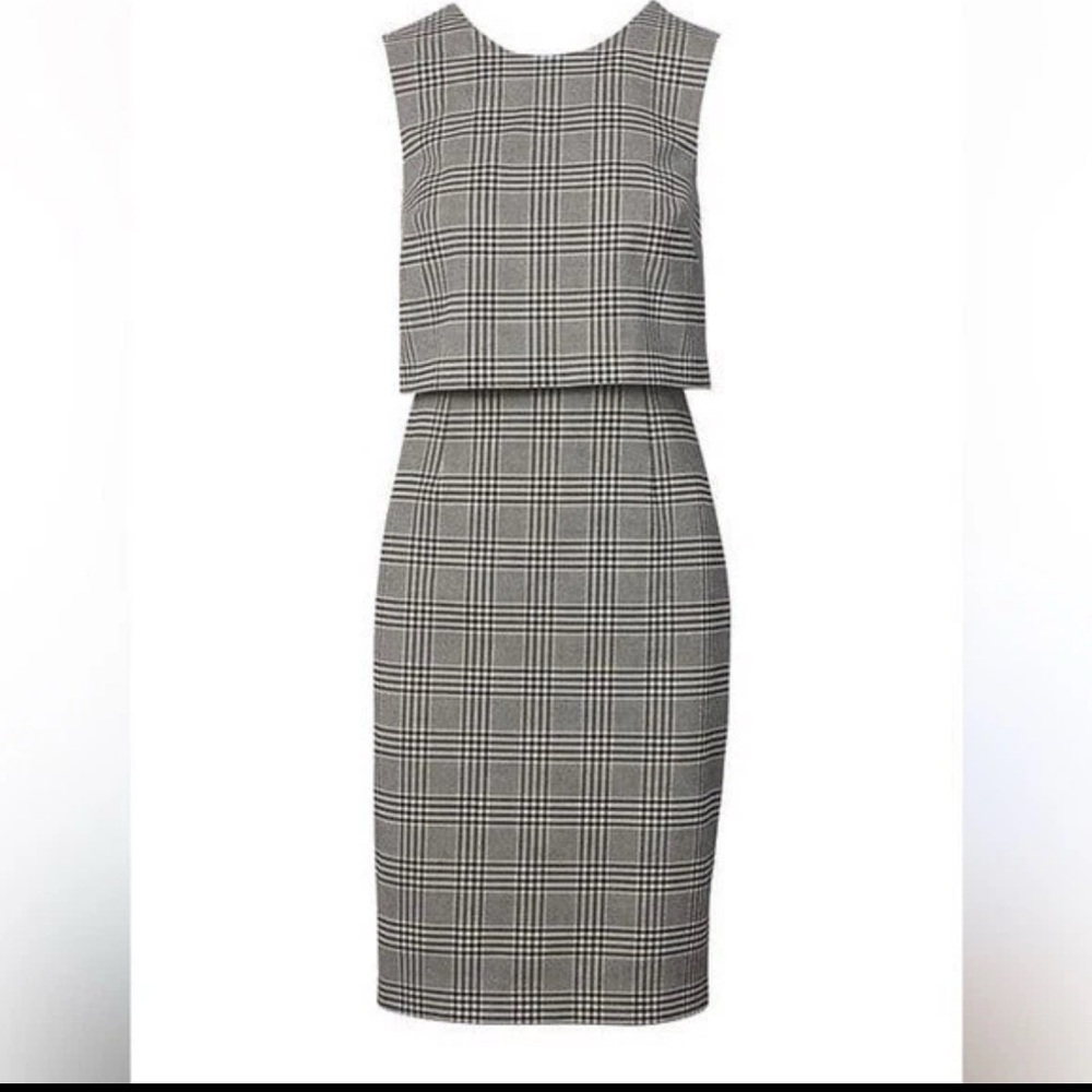 Banana Republic Black and White Plaid Dress